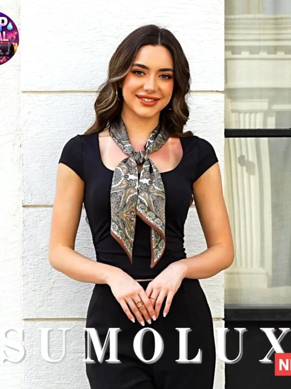 Polyester Scarf Like Silk for Head Neck Purse Bag Accessory